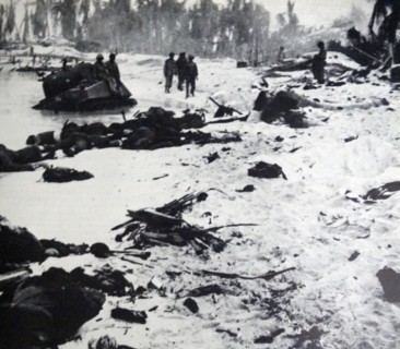 Marines land on the atoll of Tarawa