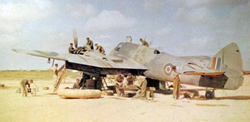 Maintenance on an RAF Bristol Beaufighter in the summer of 1942