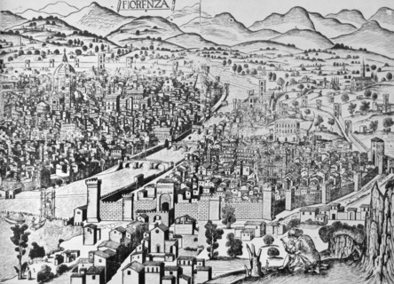Woodcut depicting Florence during the 15th Century
