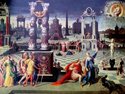 Painting of a fete by Antoine Caron