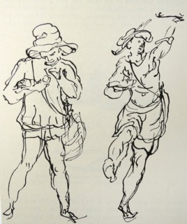 Figures conçues par Inigo Jones pour le masque, 1893