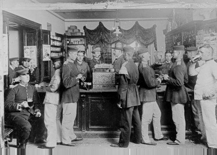 Bar with soldiers