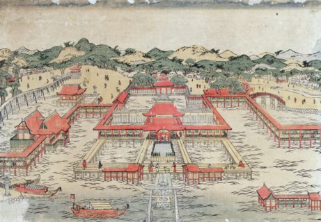 A perspective picture of Itsukushima Shrine