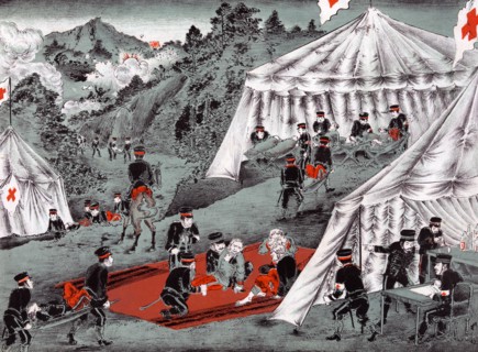 Japanese Red Cross medics and volunteers