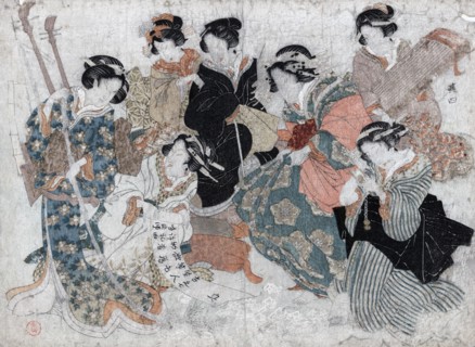 seven women portraying the seven sages of the bamboo grove