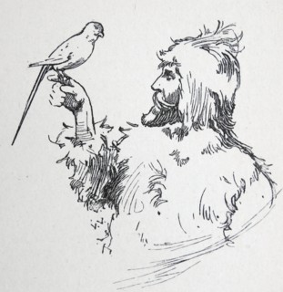 Illustration from a nineteenth century edition of 'Robinson Crusoe' a novel by Daniel Defoe.