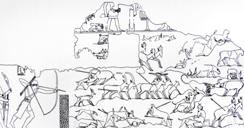 Senbi hunting. Period: Middle Kingdom. 12th Dynasty