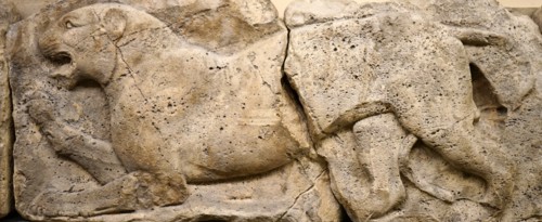 Frieze from Xanthos depicting Satyrs hunting wild animals
