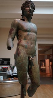 Bronze Roman statue of a young man