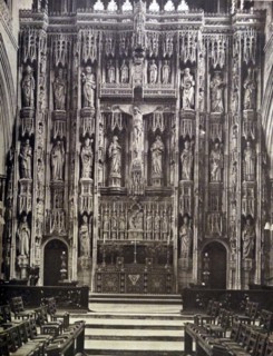 a stone reredos