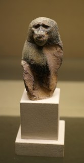 Glazed stone figurine of the Egyptian god Thoth