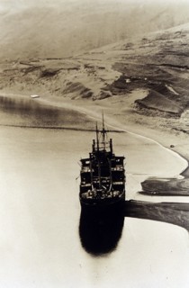 Wrecked Japanese ship at Kiska