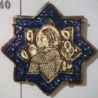 Lustre star tiles with blue borders