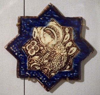 Lustre star tiles with blue borders