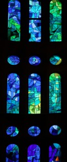 Stained glass window at the Basílica i Temple Expiatori de la Sagrada Família