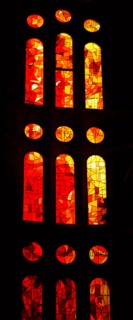 Stained glass window at the Basílica i Temple Expiatori de la Sagrada Família