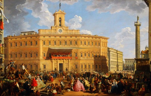 The Lottery in Piazza di Montecitorio' by Giovanni Paolo Panini