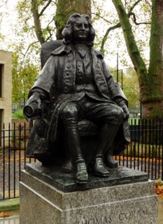 Statue of Thomas Coram outside of the Foundling Museum in London