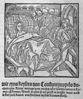 Woman lying on her death bed