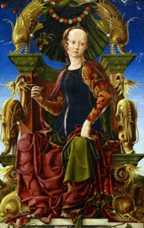 Painting of an Allegorical Figure of Calliope by Cosimo Tura