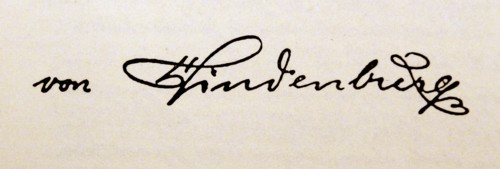 Signature of Paul von Hindenburg