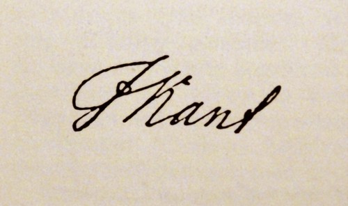 Copy of Immanuel Kant's signature