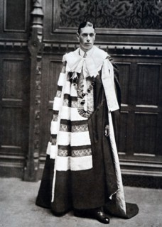 Prince Albert shown in full ceremony robes at the House of Lords