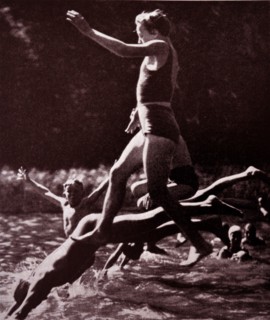 Swimmers at Flatenbadet