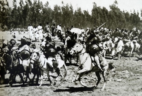 Abyssinian troops  on parade in 1934