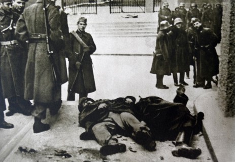 bodies lying in Vienna during the  Austrian Civil War