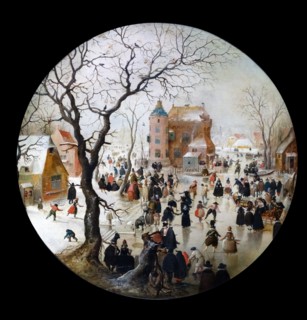 A Winter Scene with Skaters near a Castle'