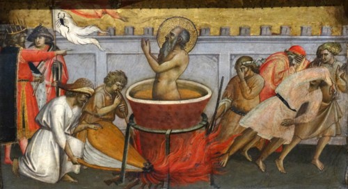 The ascension of St. john the evangelist with Saints
