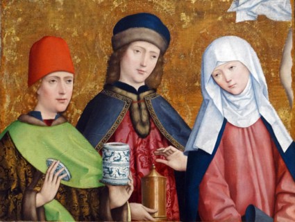 Saints Cosmas and Damian and the Virgin' by Master of Liesborn