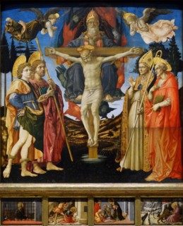 Altarpiece titled 'The Pistoia Santa Trinita' by Francesco Pesellino