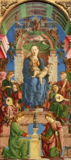 Detail from a 'The Virgin and Child Enthroned' by Cosimo Tura
