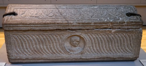 Limestone sarcophagus