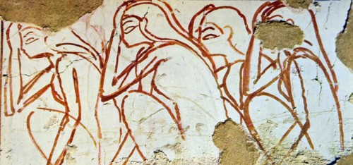 Egyptian tomb wall painting