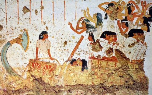 Egyptian tomb wall painting