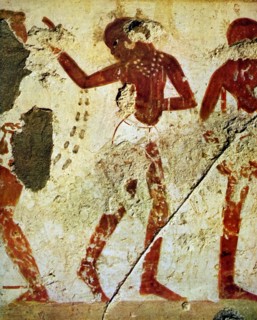 Egyptian tomb wall painting