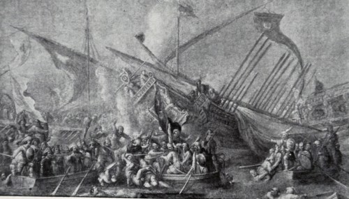 Scene depicting the collapse of the Spanish naval forces