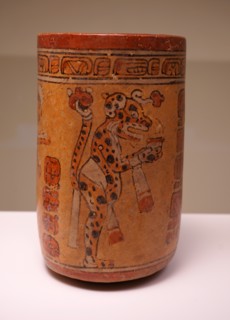 Ceramic cylindrical vessel from Guatemala