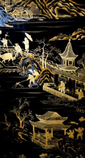 Chinese lacquered black and gold