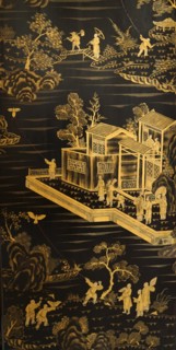 Chinese lacquered black and gold
