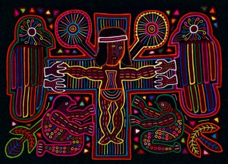 Mola textile by Kuna Indian artist