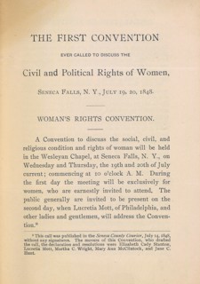 Declaration of Sentiments, 1848.