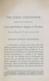 First Convention to Discuss the Civil and Political Rights of Women