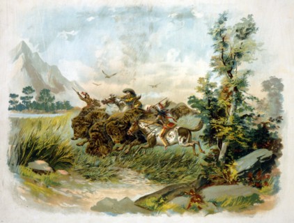 Buffalo hunt in the wild west Published 1897.