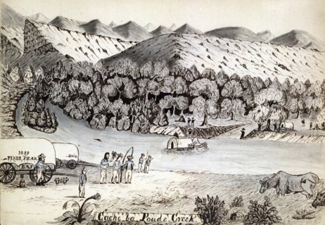 Cache la Poudre Creek by Daniel Jenks, 1827-1869, artist : 1859.