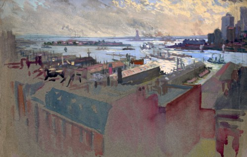 New York Bay from the Margaret by Joseph Pennell