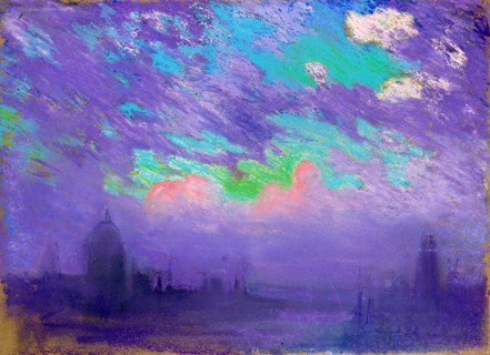 Green, blue and purple by American artist Joseph Pennell